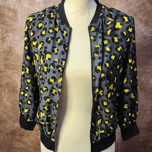 Forever 21 Leopard Print Bomber Jacket – Size M